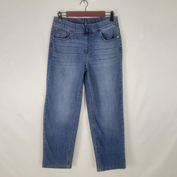 Passports Jeans Womens 8 Blue‎ Mid Rise Straight Leg Medium Wash Denim W29 x L26 - Picture 1 of 14